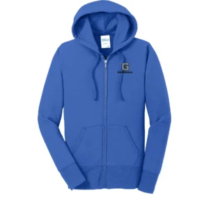 Garner Baseball Left Chest Embroidery Ladies Full Zip Hoodie