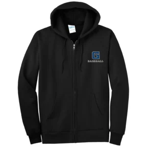Garner Baseball Left Chest Embroidery Tall Full Zip Hoodie